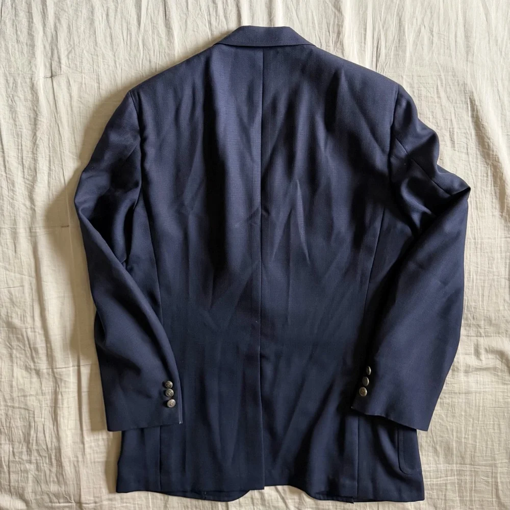 Hart Schaffner Marx Classic Navy Men's Blazer Sport‎ Coat Formalwear size 44R